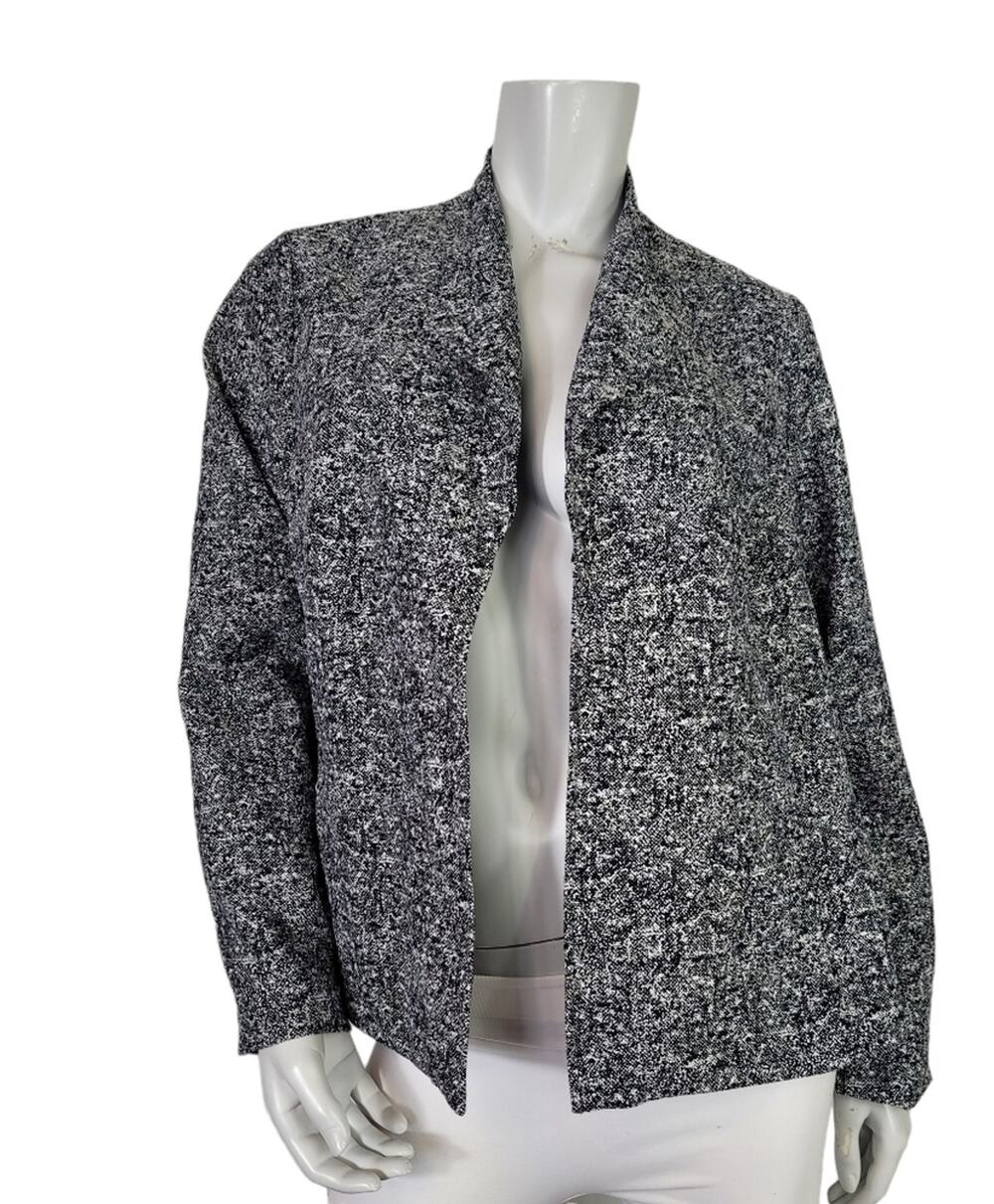 CJ Banks SZ X Blazer Open Front Jacket Navy Blue & White Lined